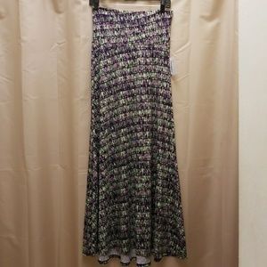 New Lularoe Maxi Skirt Green, Purple XS